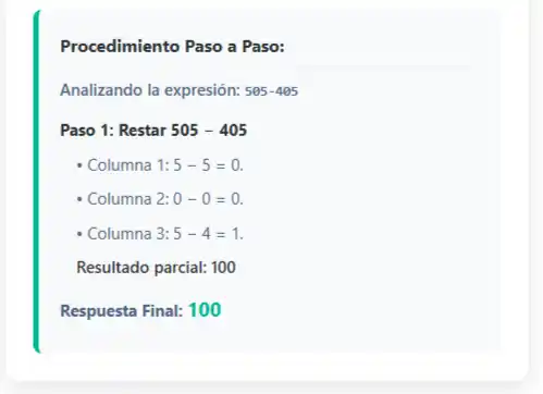 Ejemplo de resta con préstamo explicado paso a paso